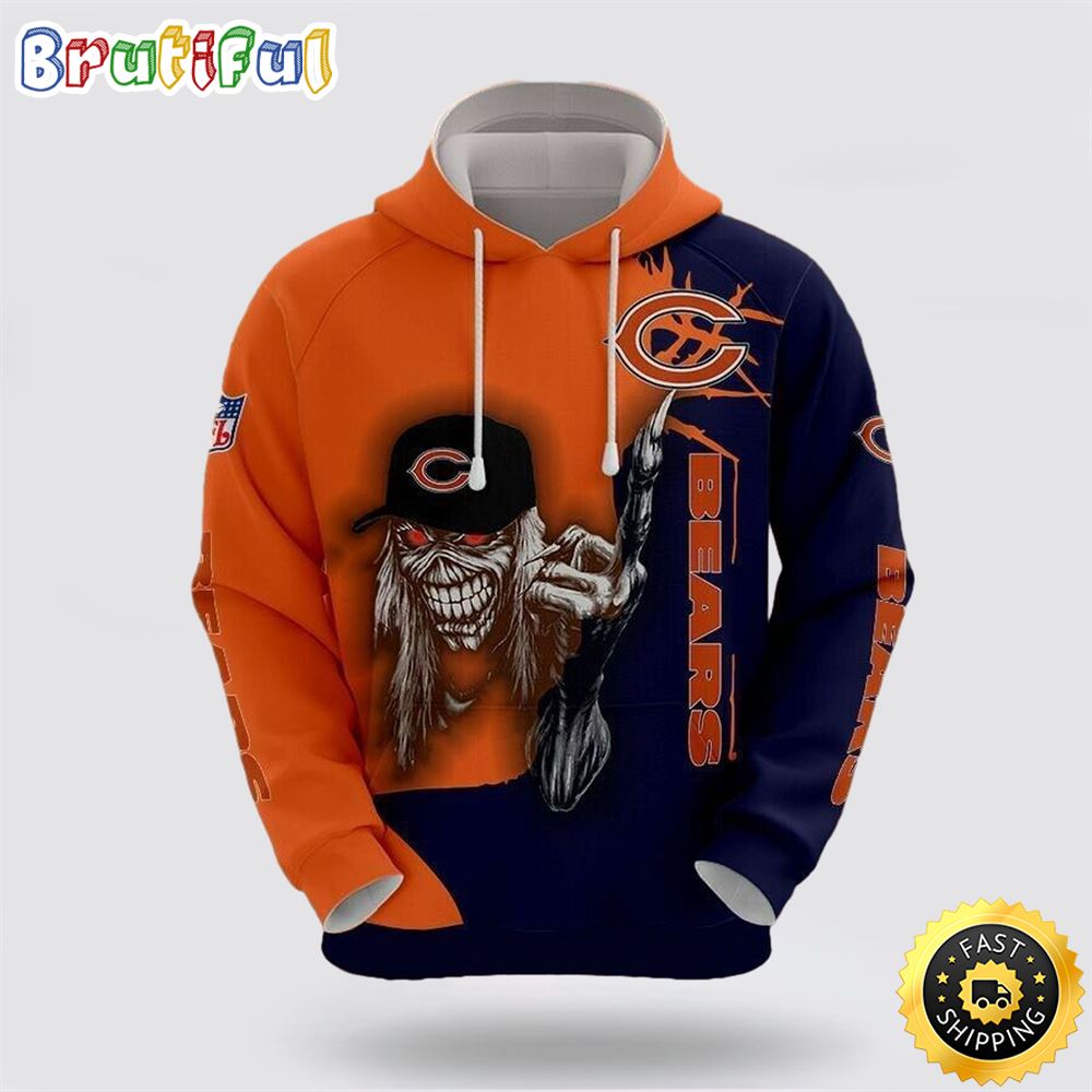 NFL Chicago Bears 3D Hoodie All Over Print Shirts Skull Elevate Your Game Day Look