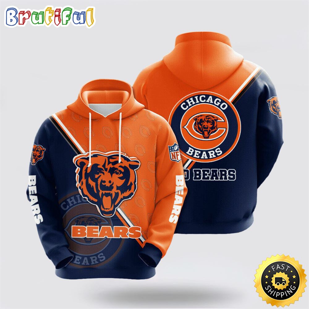 NFL Chicago Bears 3D Hoodie All Over Print Shirts Stay Cozy And Stylish