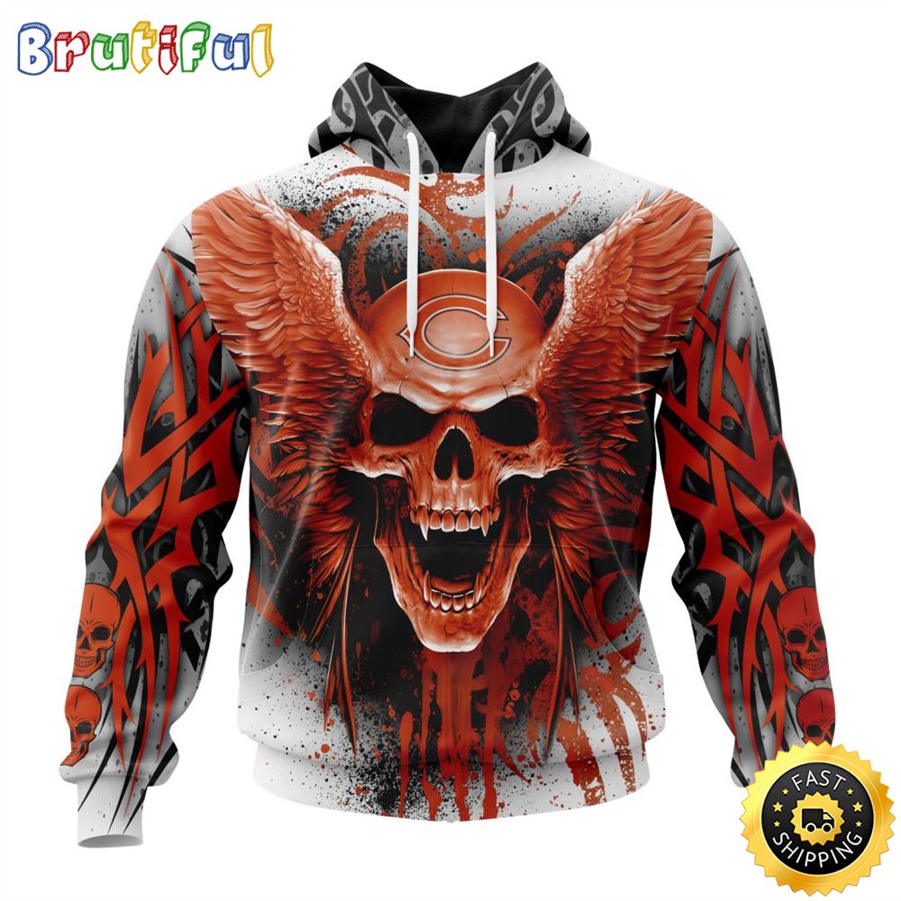 NFL Chicago Bears 3D Hoodie All Over Print Special Kits With Skull Unite In Team Colors