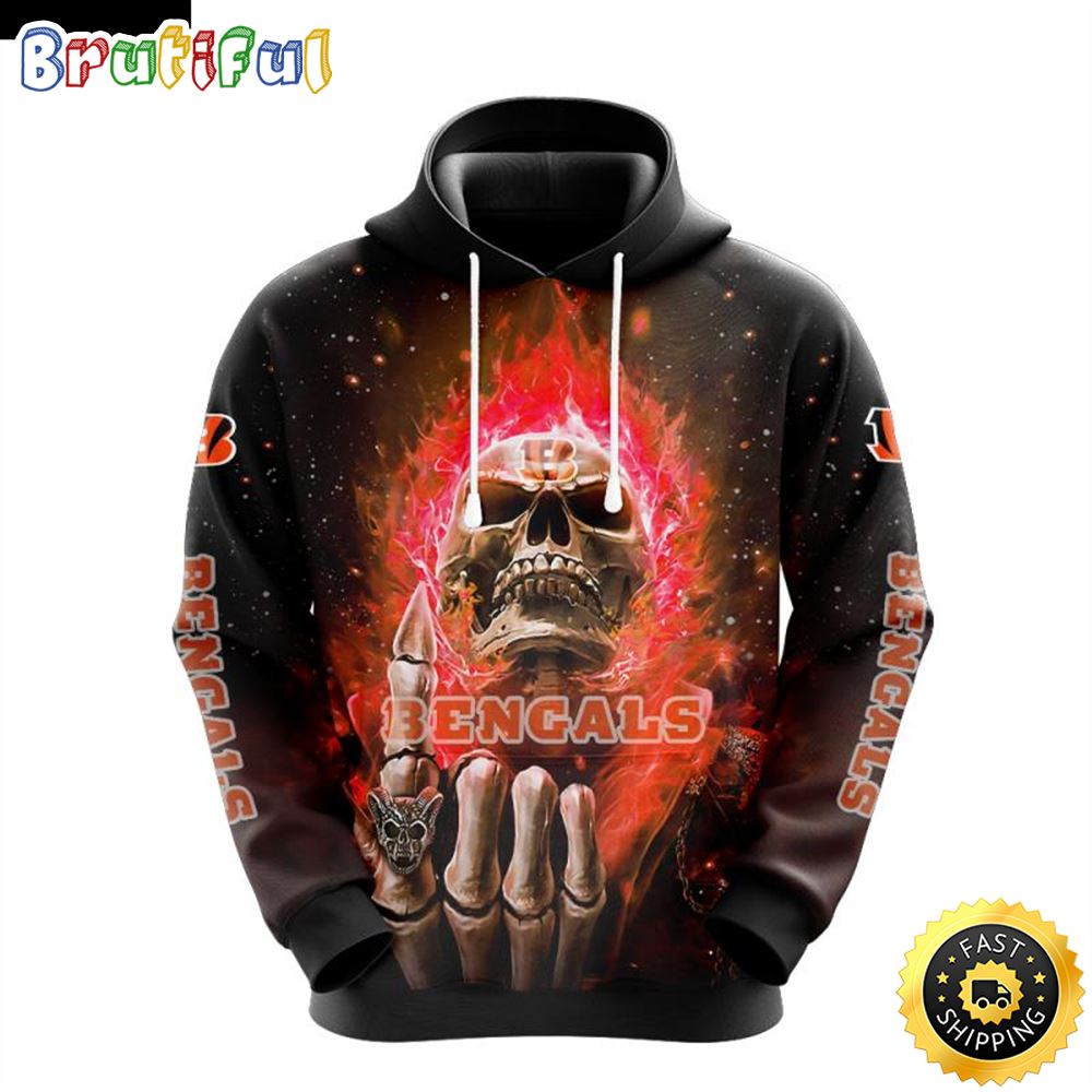 NFL Cincinnati Bengals 3D Hoodie All Over Print Skull Elevate Your Game