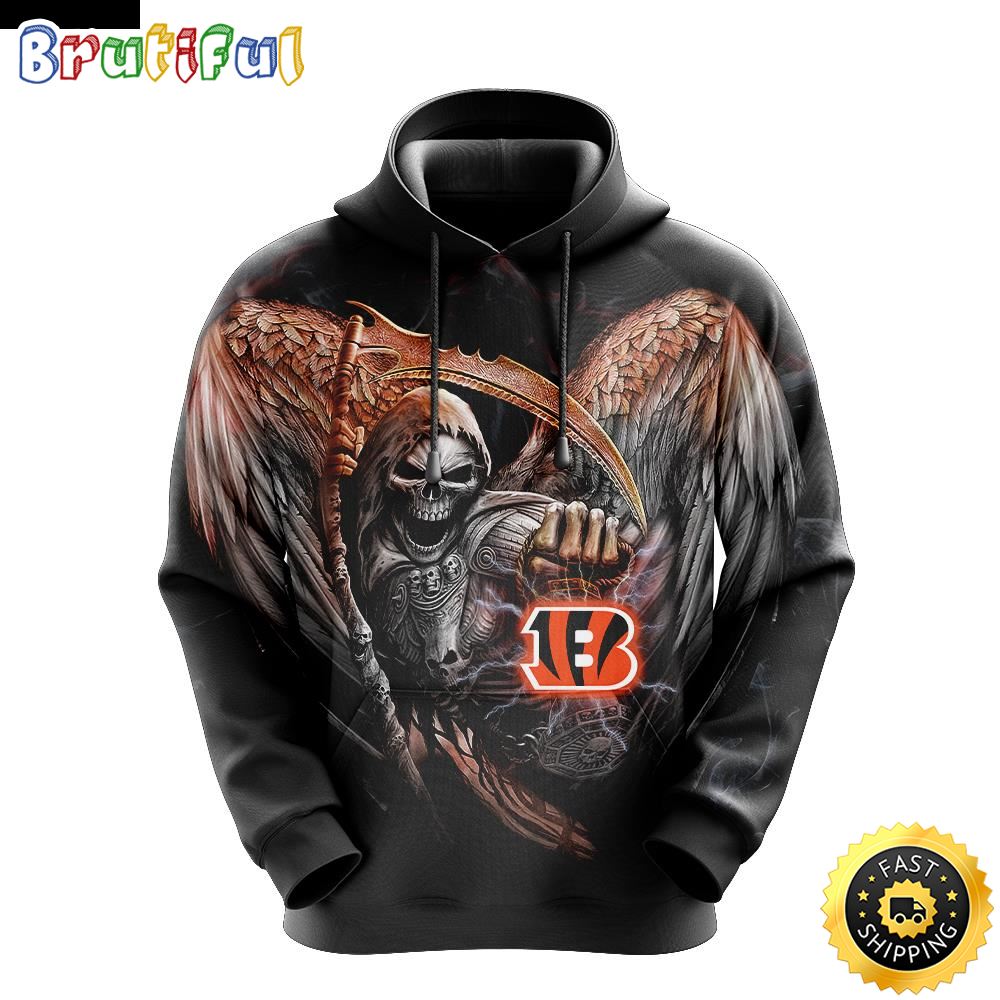 NFL Cincinnati Bengals 3D Hoodie All Over Print Skull Stand Out In The Crowd