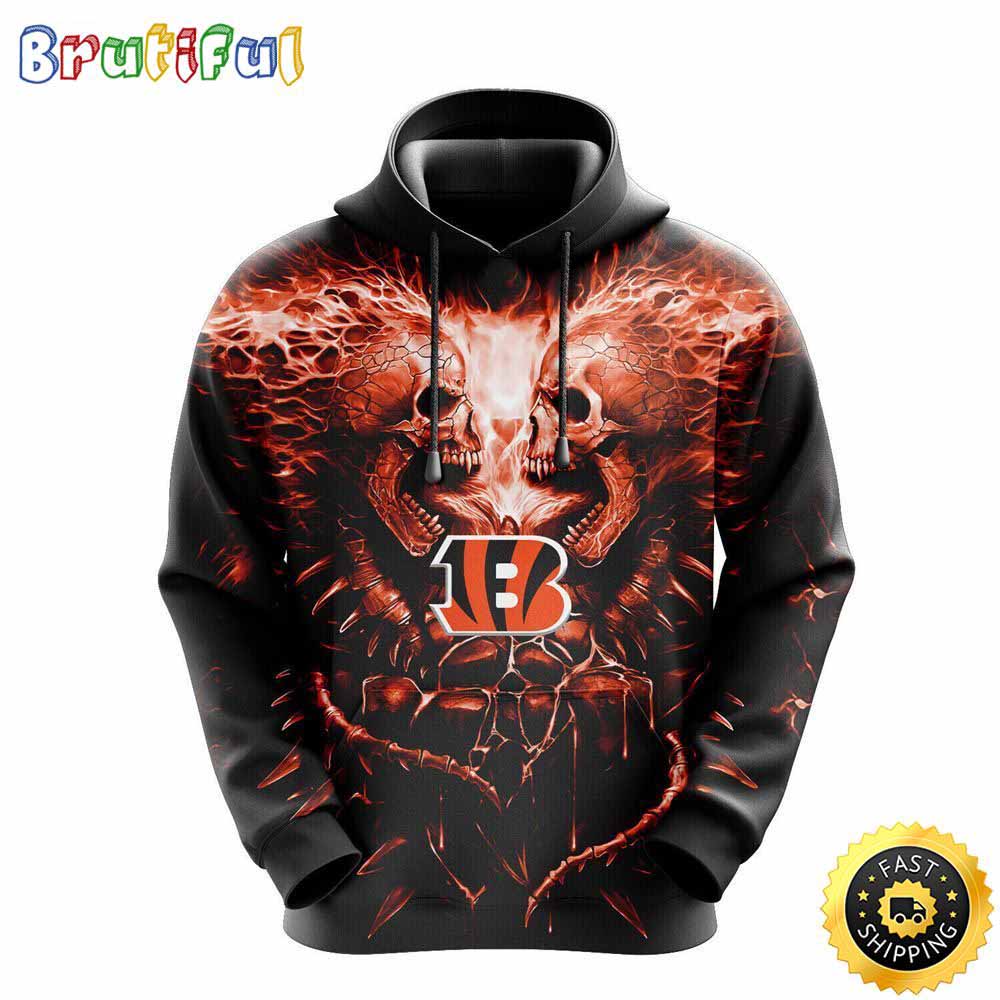 NFL Cincinnati Bengals 3D Hoodie All Over Print Skull Ultimate Fan Gear