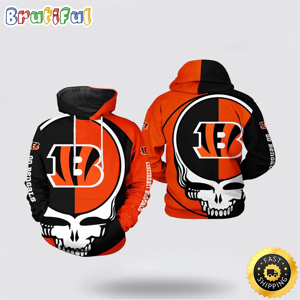 NFL Cincinnati Bengals 3D Hoodie Printed Grateful Dead Show Team Pride