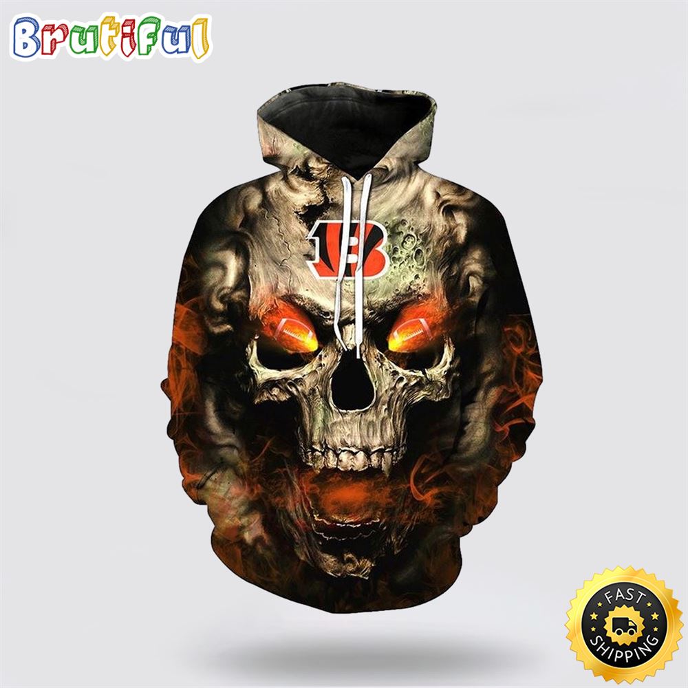 NFL Cincinnati Bengals All Over Print 3D Hoodie Horror Football Team Sport Gift For Football Fans