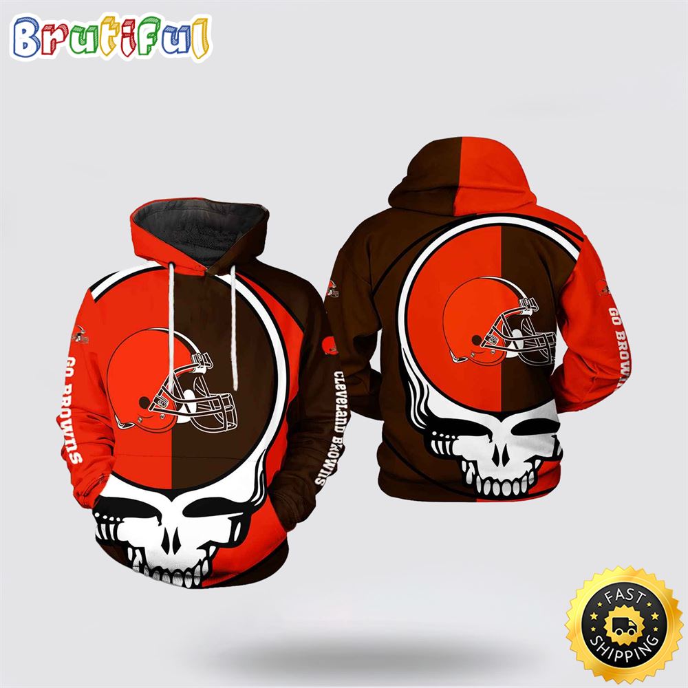 NFL Cleveland Browns 3D Hoodie Printed Grateful Dead Show Team Pride