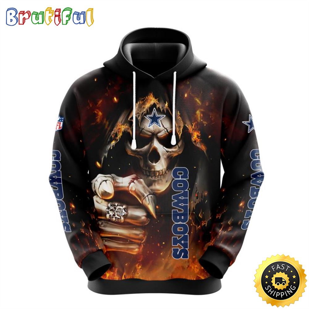 NFL Dallas Cowboys 3D Hoodie All Over Print Skull Elevate Your Game