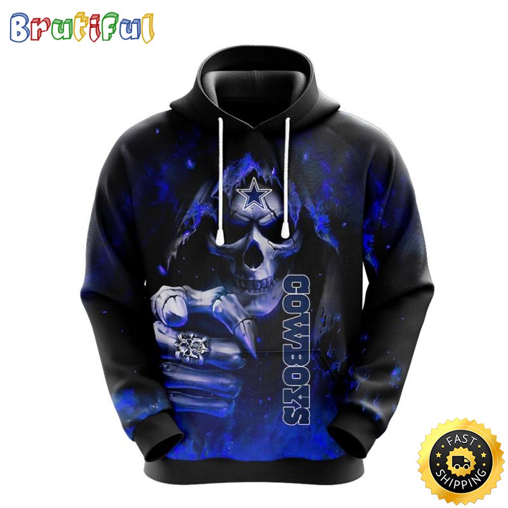 NFL Dallas Cowboys 3D Hoodie All Over Print Skull Embrace Team Pride