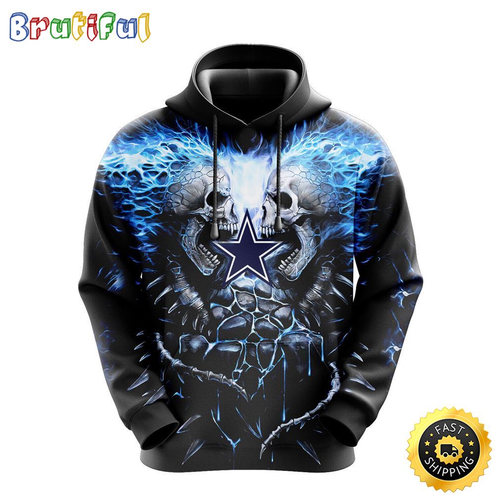 Dallas Cowboys Skull 3D Hoodie, NFL Gifts - The Clothes You'll Ever Need