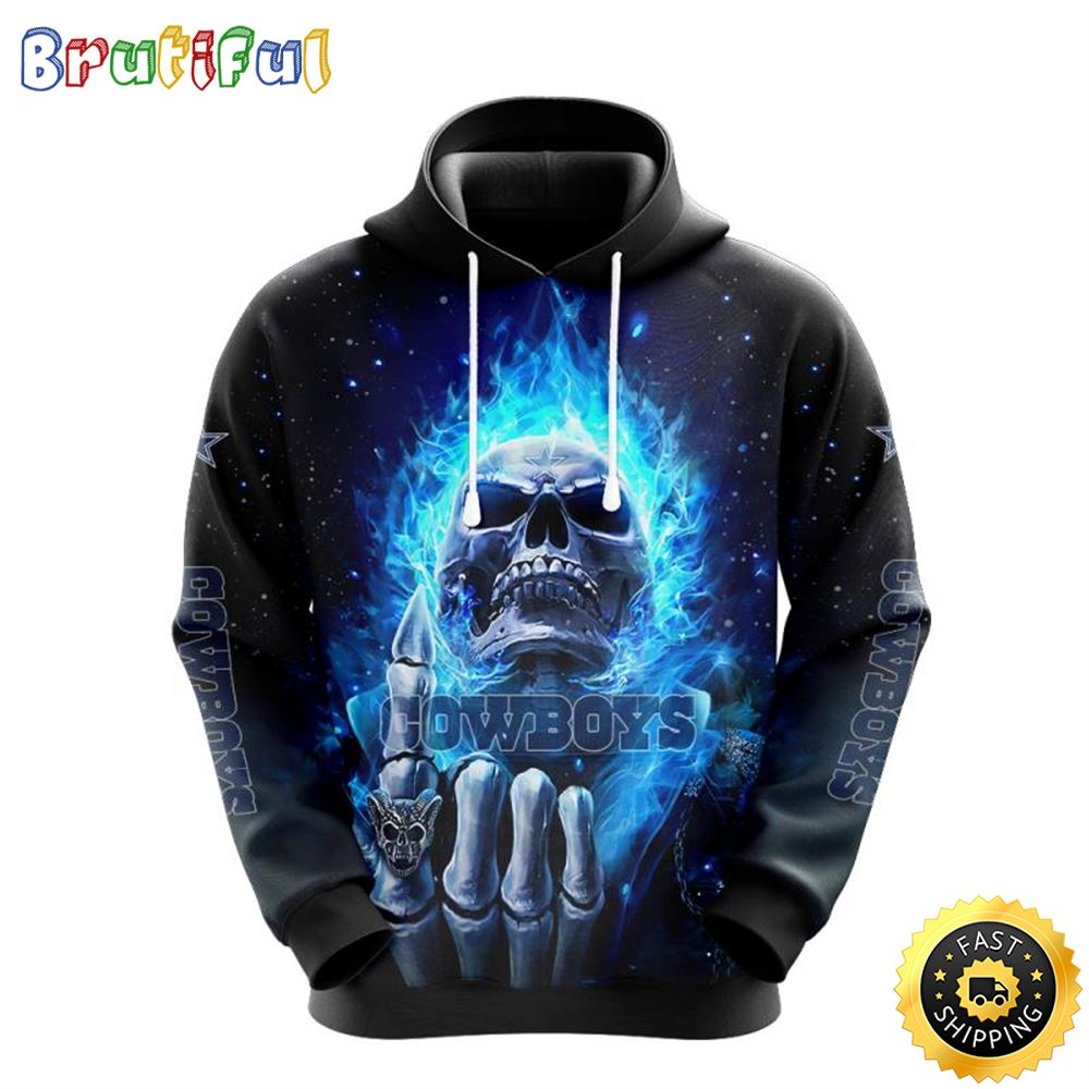 NFL Dallas Cowboys 3D Hoodie All Over Print Skull Stay Cozy and Stylish