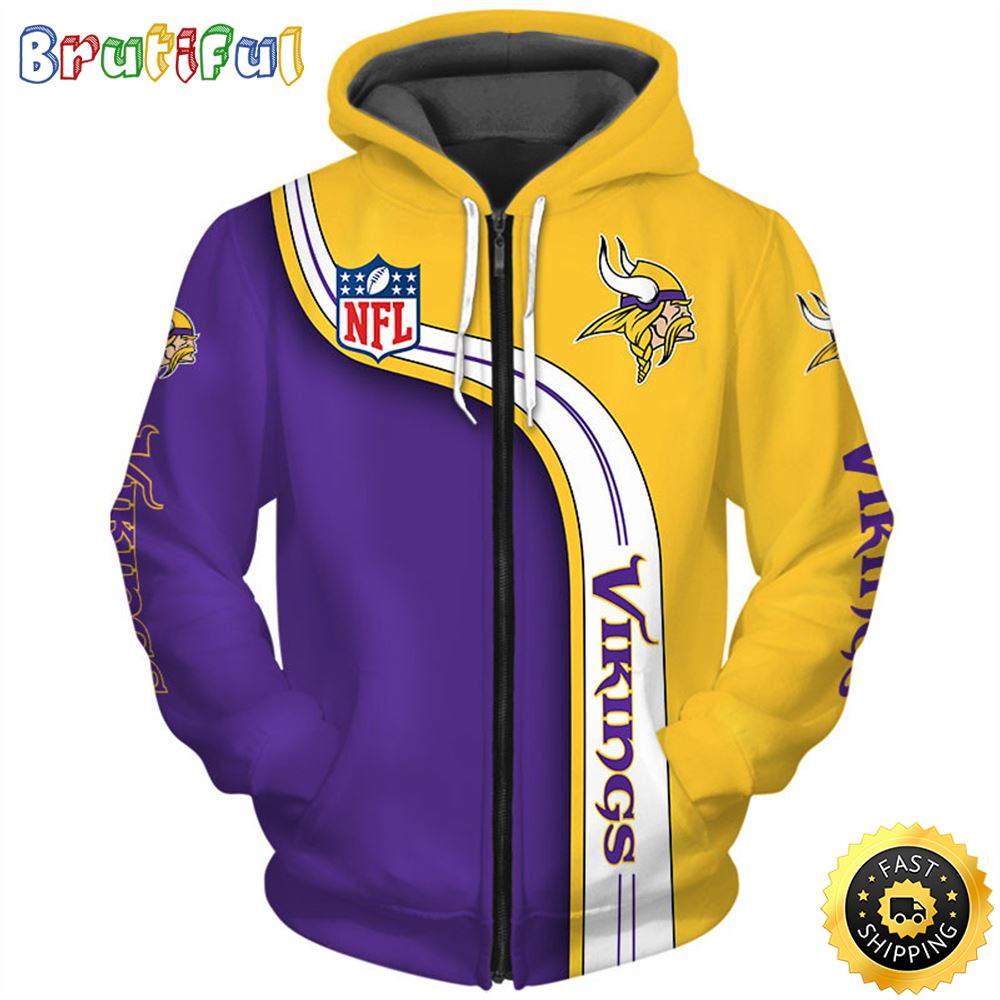 N.F.L.Minnesota Vikings & NFL Vikings 3D Hoodie All Over Print Shirts