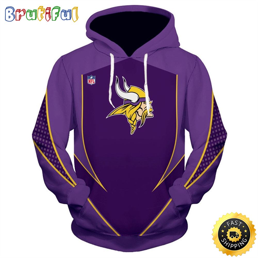 N.F.L.Minnesota Vikings & Vikings Logo 3D Hoodie All Over Print Shirts