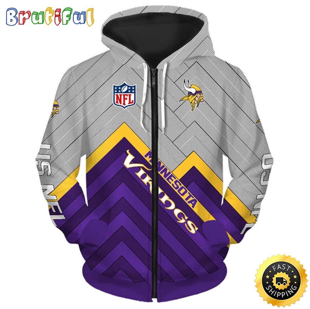 N.F.L.Minnesota Vikings And NFL Logo 3D Hoodie All Over Print Shirts