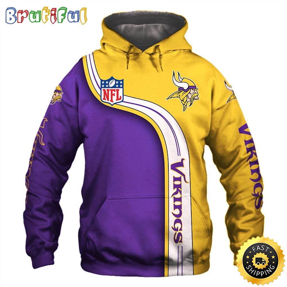 N.F.L.Minnesota Vikings Fashion & NFL Logo 3D Hoodie All Over Print Shirts