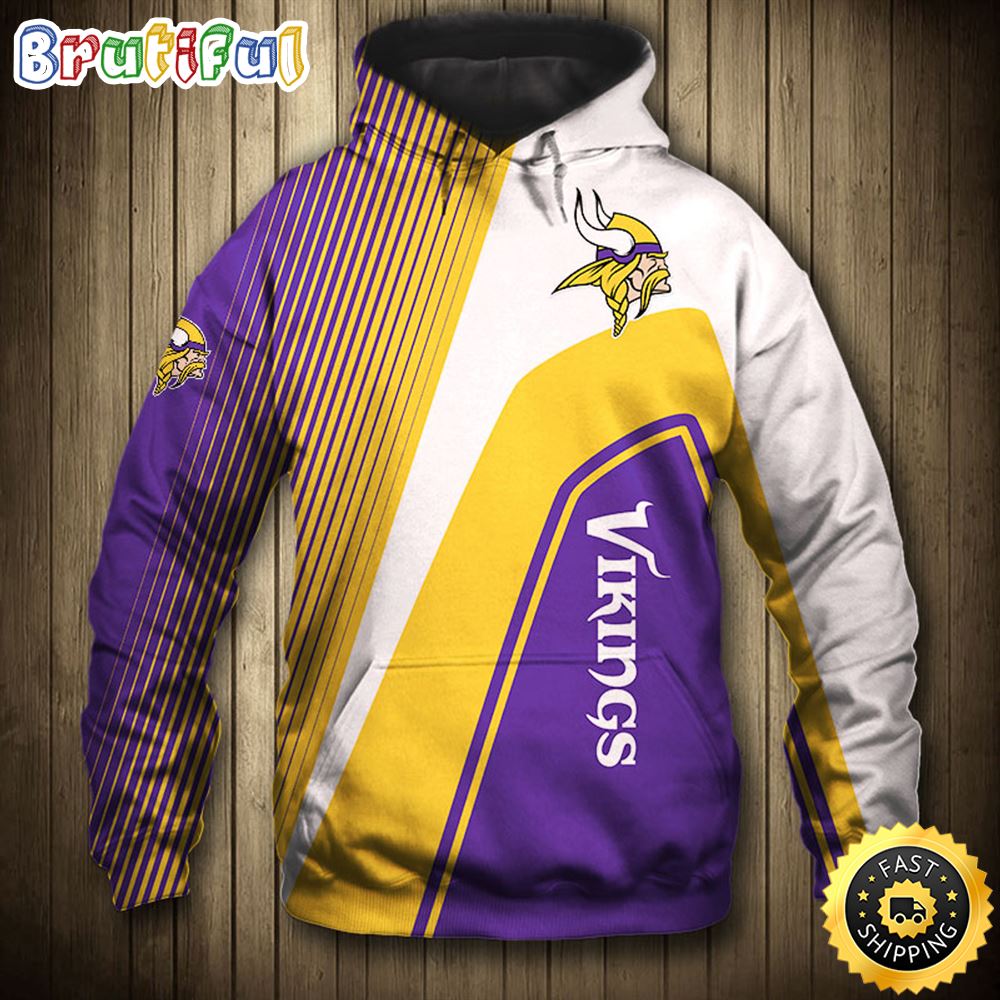 N.F.L.Minnesota Vikings Logo 3D Hoodie All Over Print Shirts