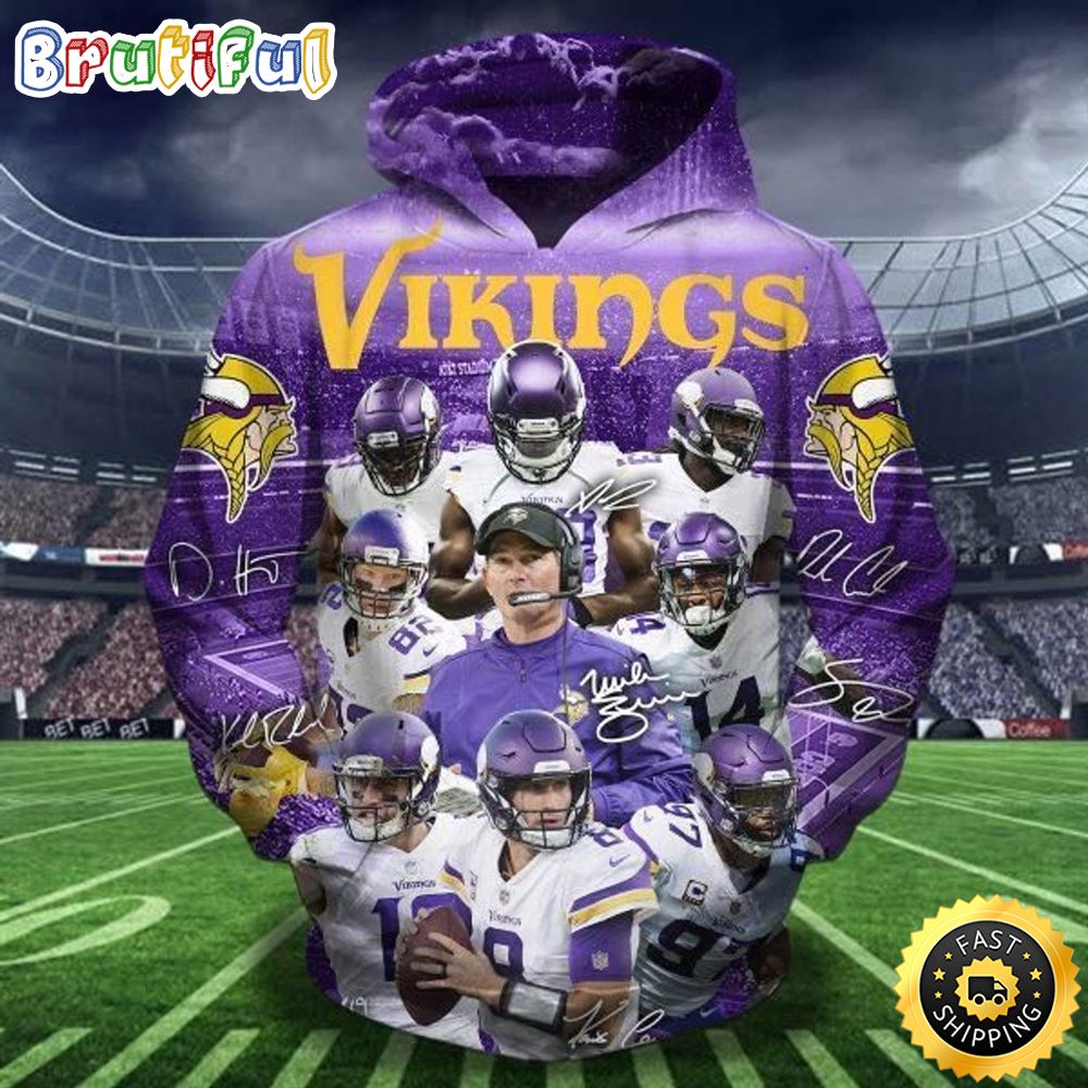 N.F.L.Minnesota Vikings Team Pullover 3D Hoodie All Over Print Shirts