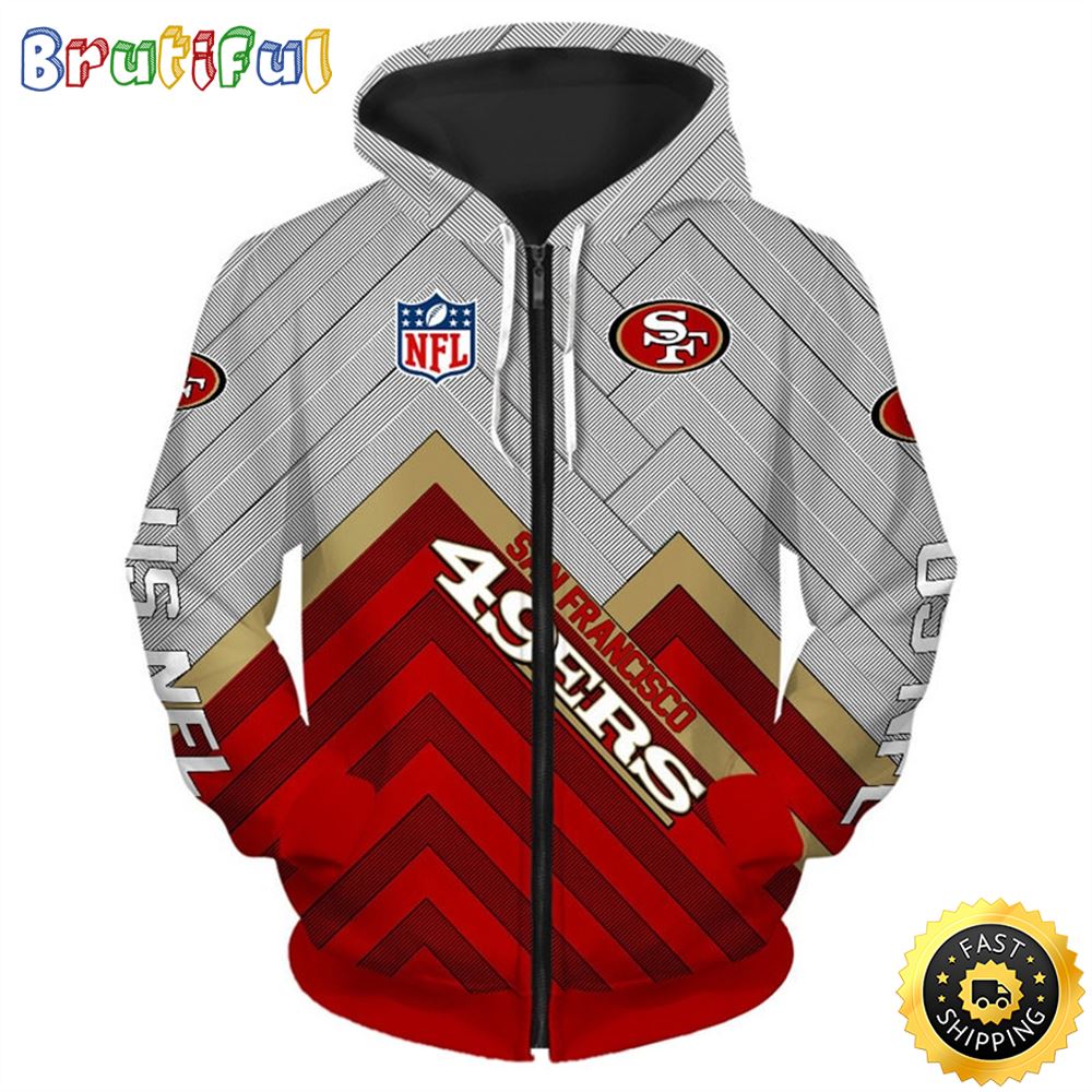 N.F.L.San Francisco 49ers Logos & Official 49ers Team Colors 3d All Over Print Shirt