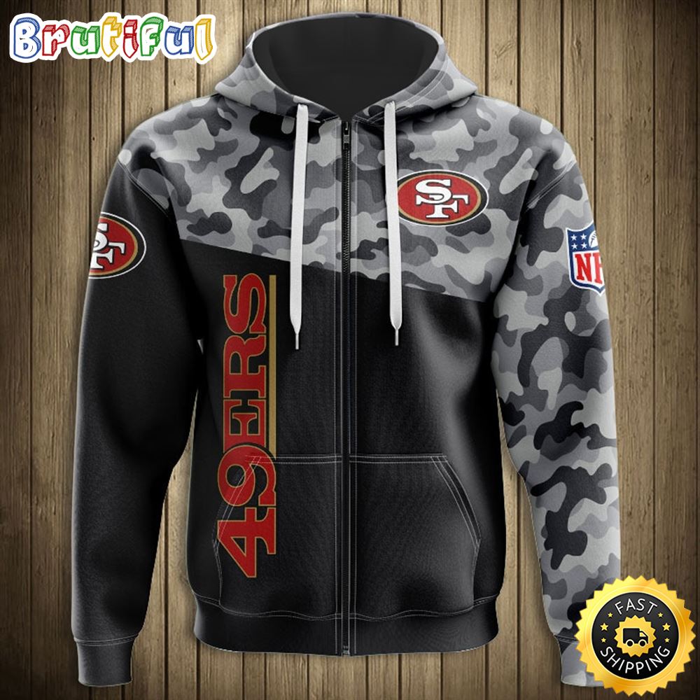 N.F.L.San Francisco 49ers Logos Camo All Over Print Shirt