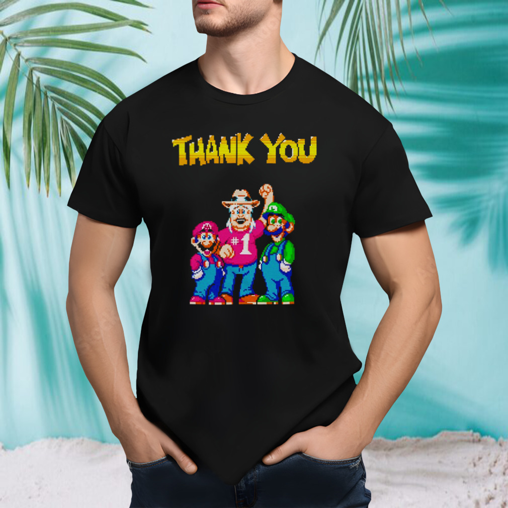 Super Mario Bros Thank You Charles Martinet 16-bit Pixel Art Fan Gifts T-Shirt