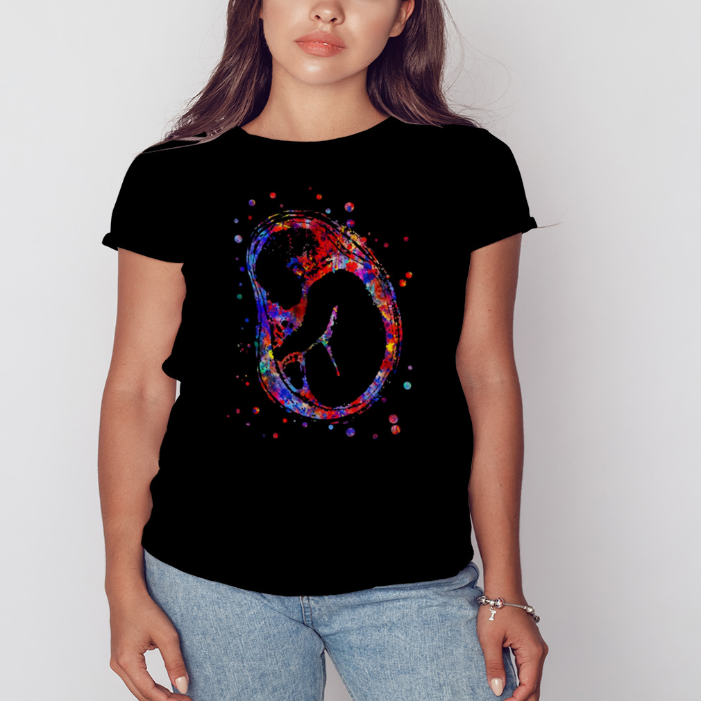 Fetus Foetus Baby’s Development Watercolor shirt 2 Women's tshirt
