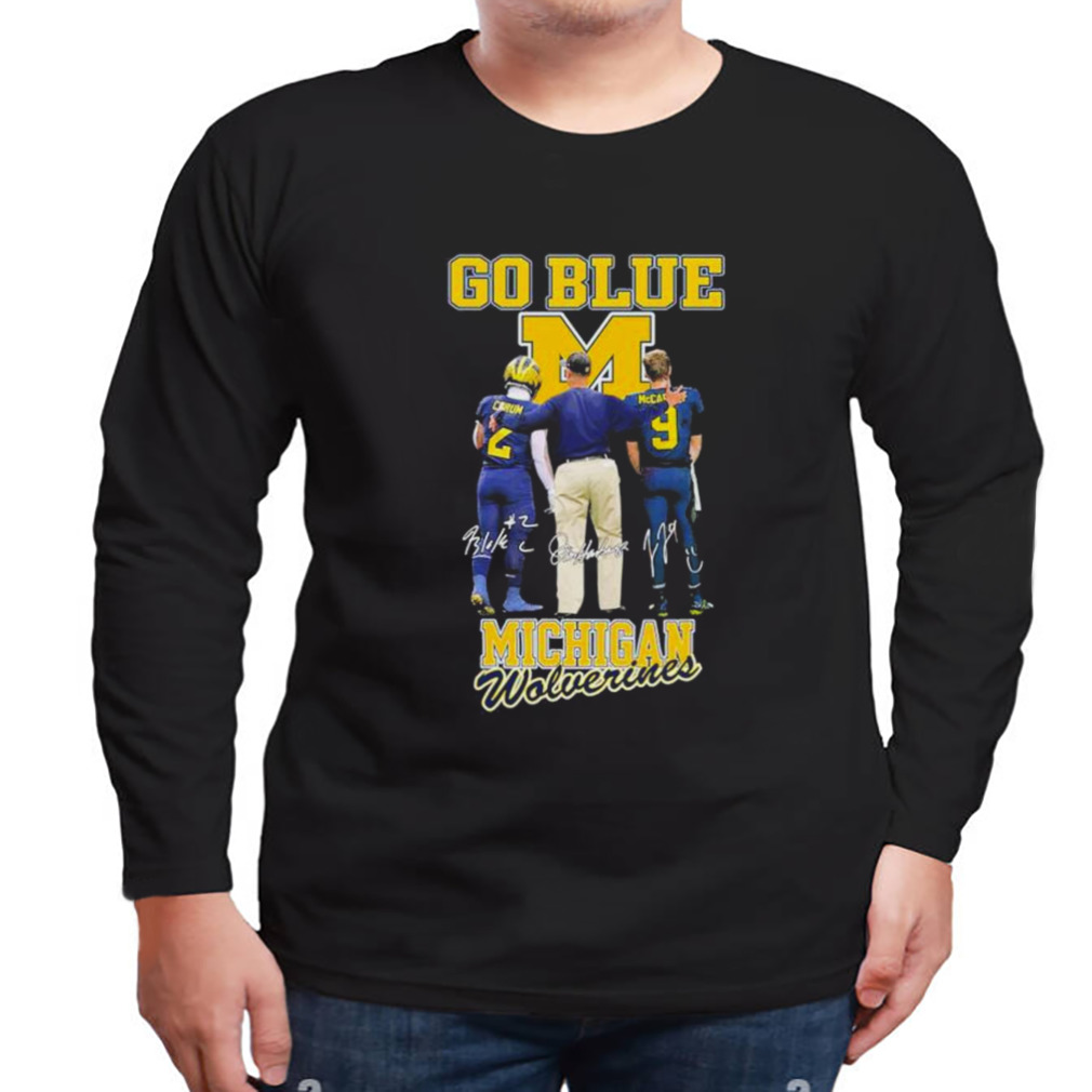 Go Blue Michigan Wolverines Signature T-Shirt 3 Longsleeve tshirt