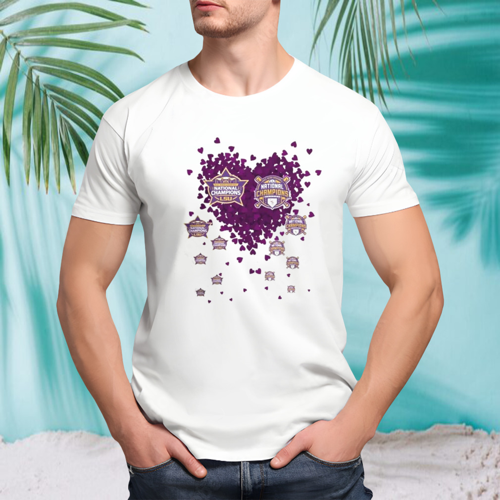 Hearts lsu tigers men’s and women’s national champions logo Shirt