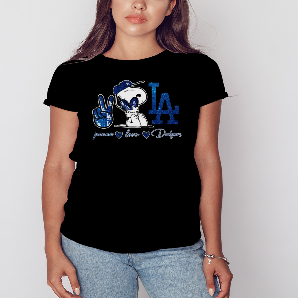 Snoopy Los Angeles Dodgers Peace Love Dodgers Shirt - Peanutstee