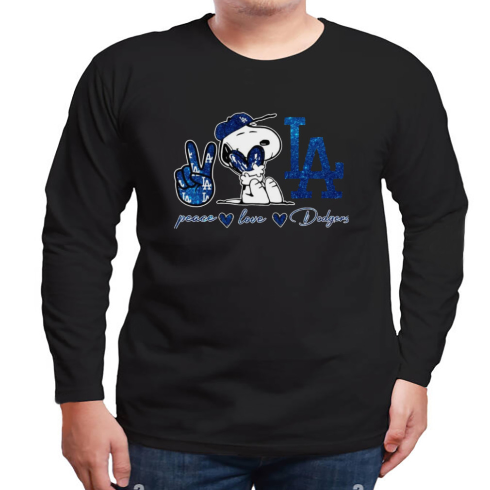 Snoopy Los Angeles Dodgers Peace Love Dodgers Shirt - Peanutstee