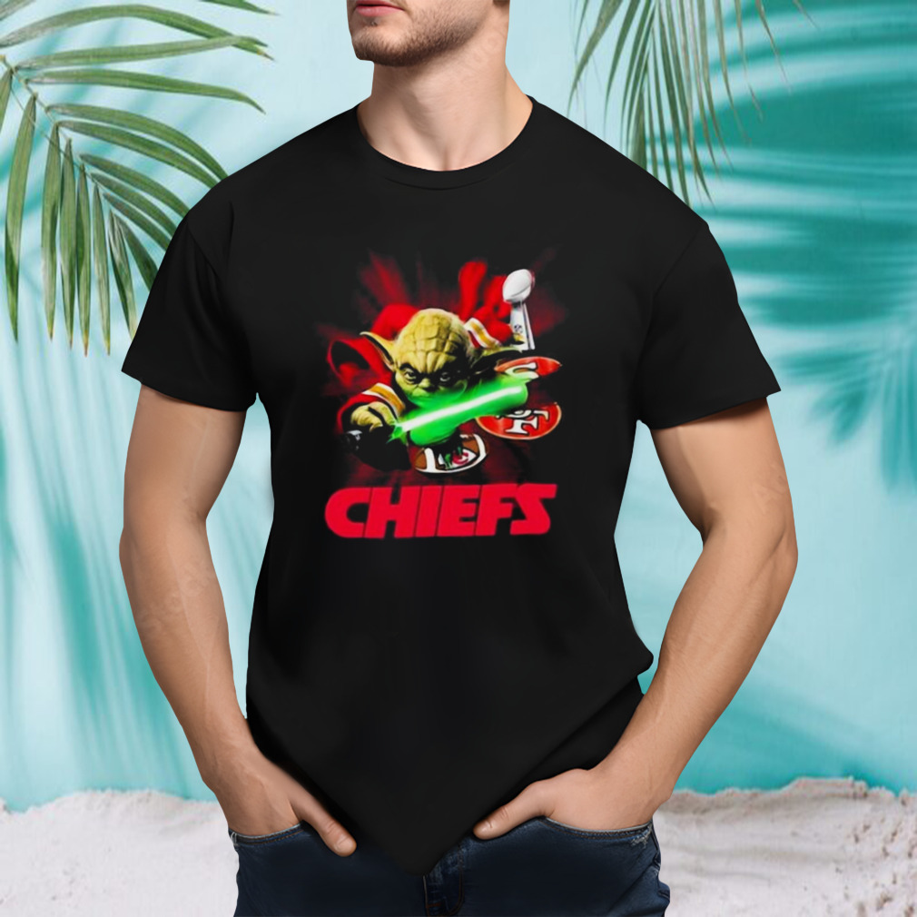 Kansas city Chiefs Master Yoda art logo design T-shirt