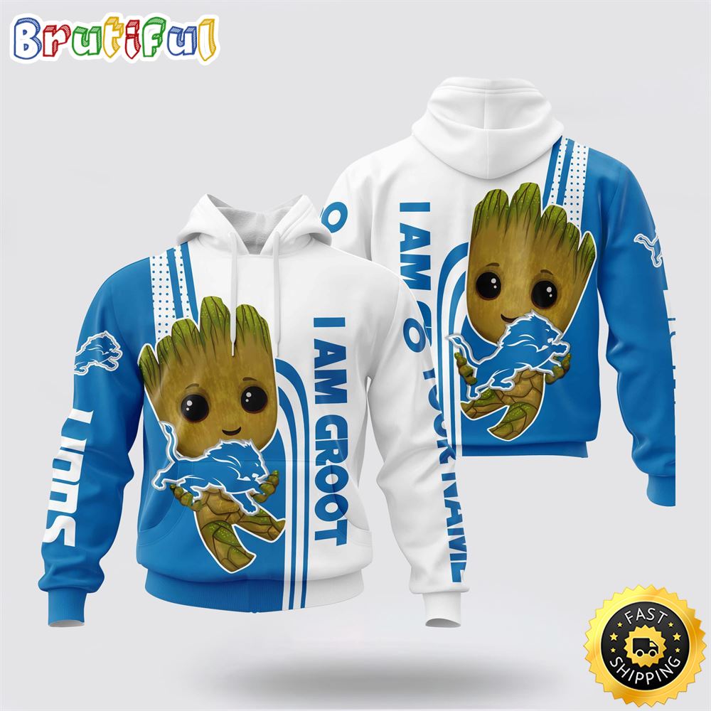 NFL Detroit Lions 3D Hoodie Groot Score Big On Game Day