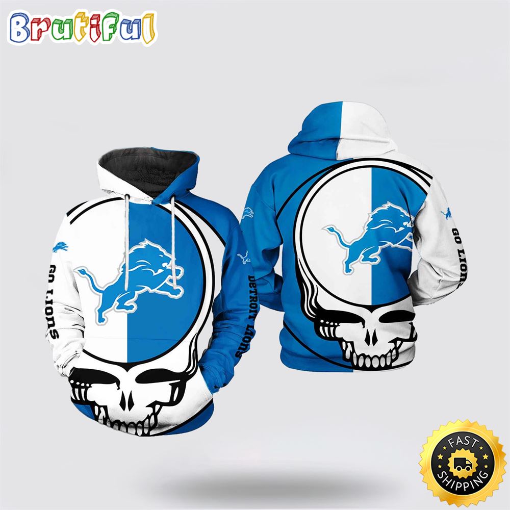 NFL Detroit Lions 3D Hoodie Printed Grateful Dead Show Team Pride