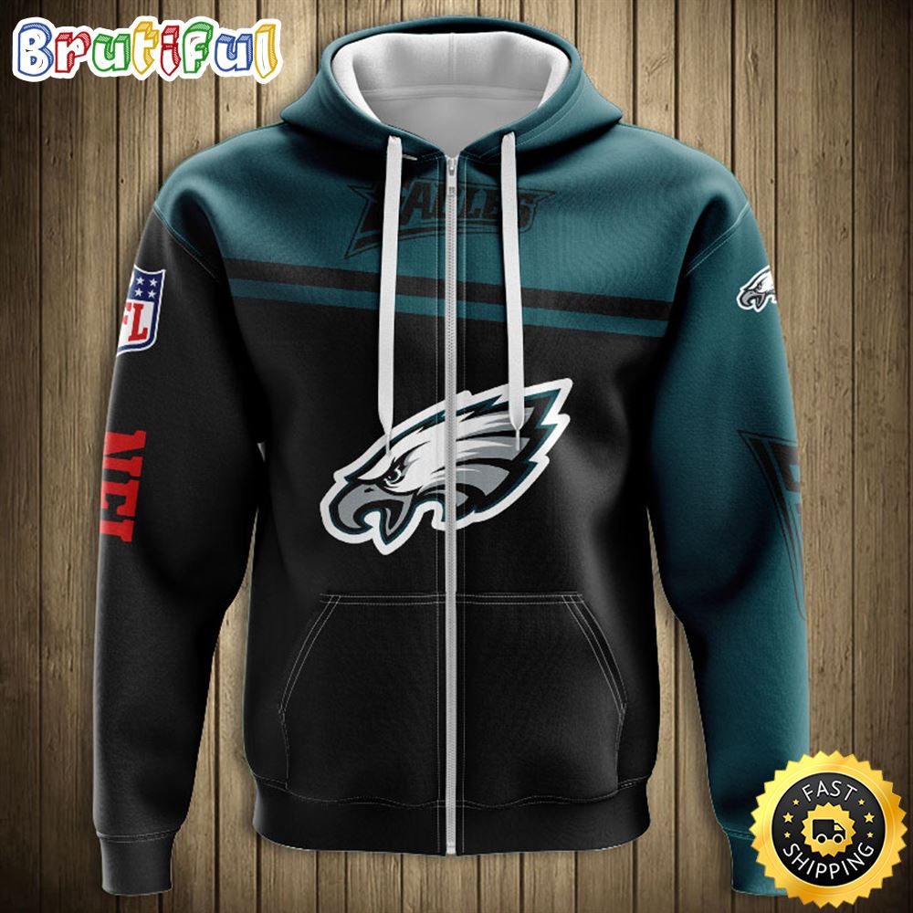 NFL Eagles & Eagles Logo 3D Hoodie All Over Print Shirt