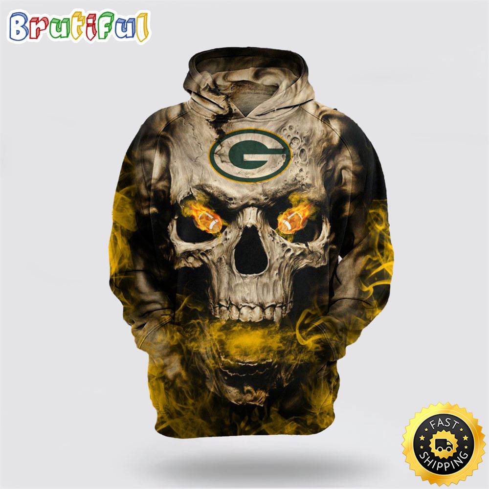 NFL Green Bay Packers 3D Hoodie All Over Print Shirts Skull Stay Cozy And Stylish