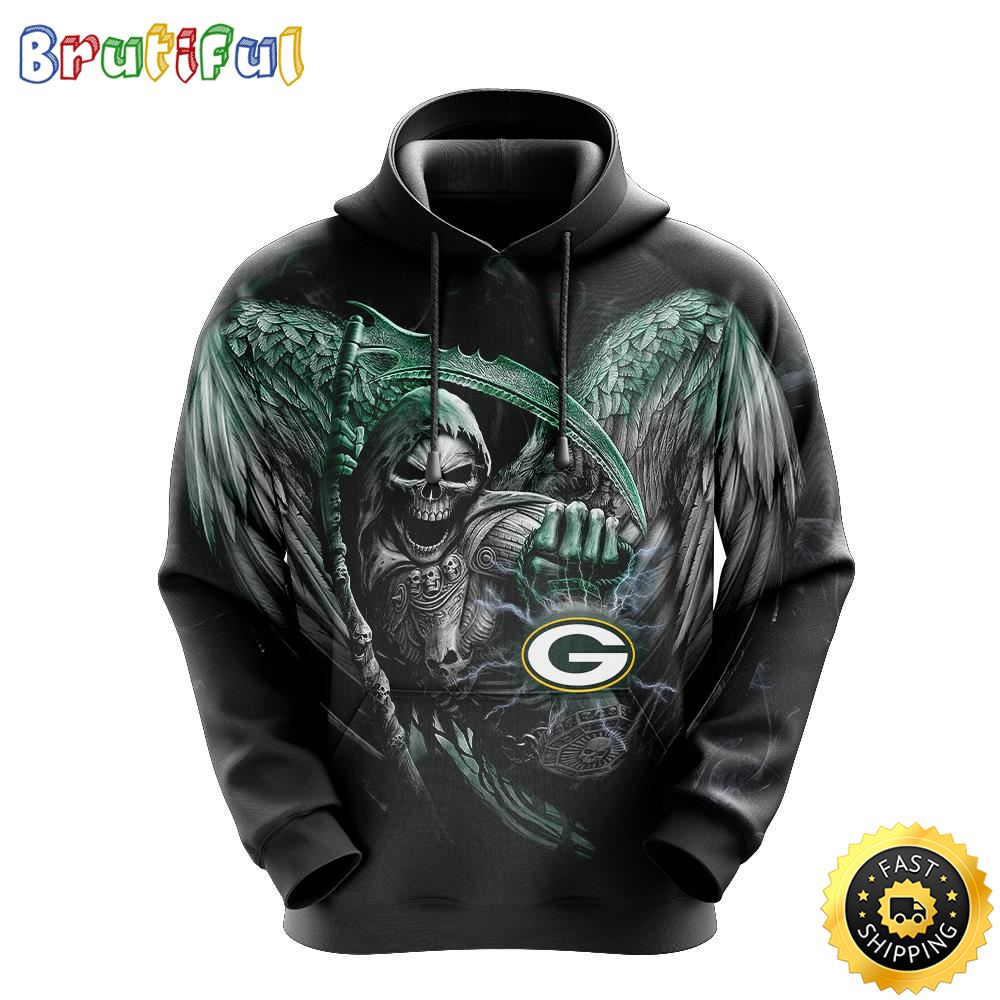 NFL Green Bay Packers 3D Hoodie All Over Print Skull Stay Cozy and Stylish