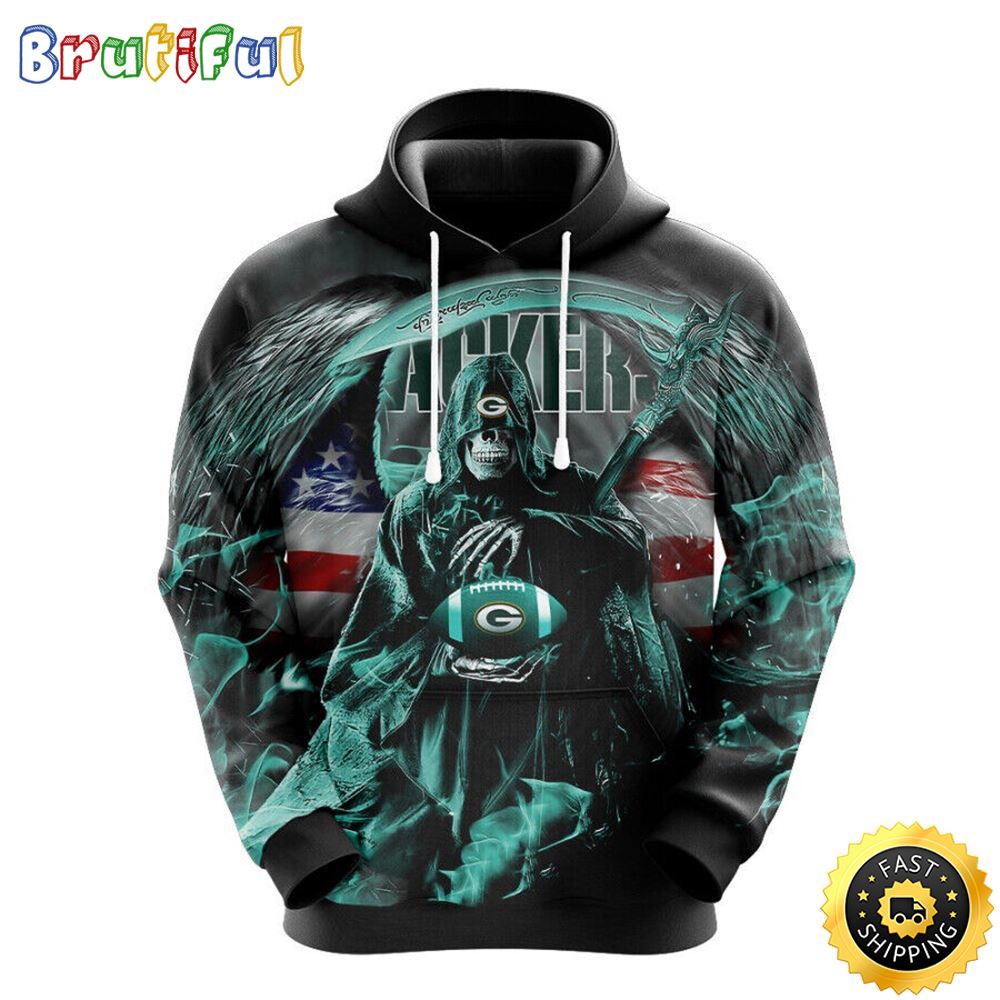 NFL Green Bay Packers 3D Hoodie All Over Print Skull Ultimate Fan Gear