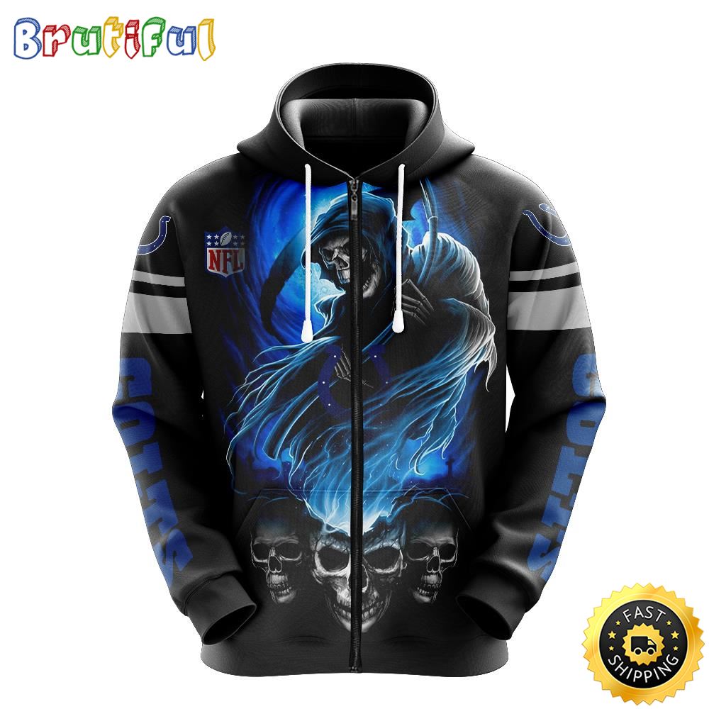 NFL Indianapolis Colts 3D Hoodie All Over Print Skull Elevate Your Game