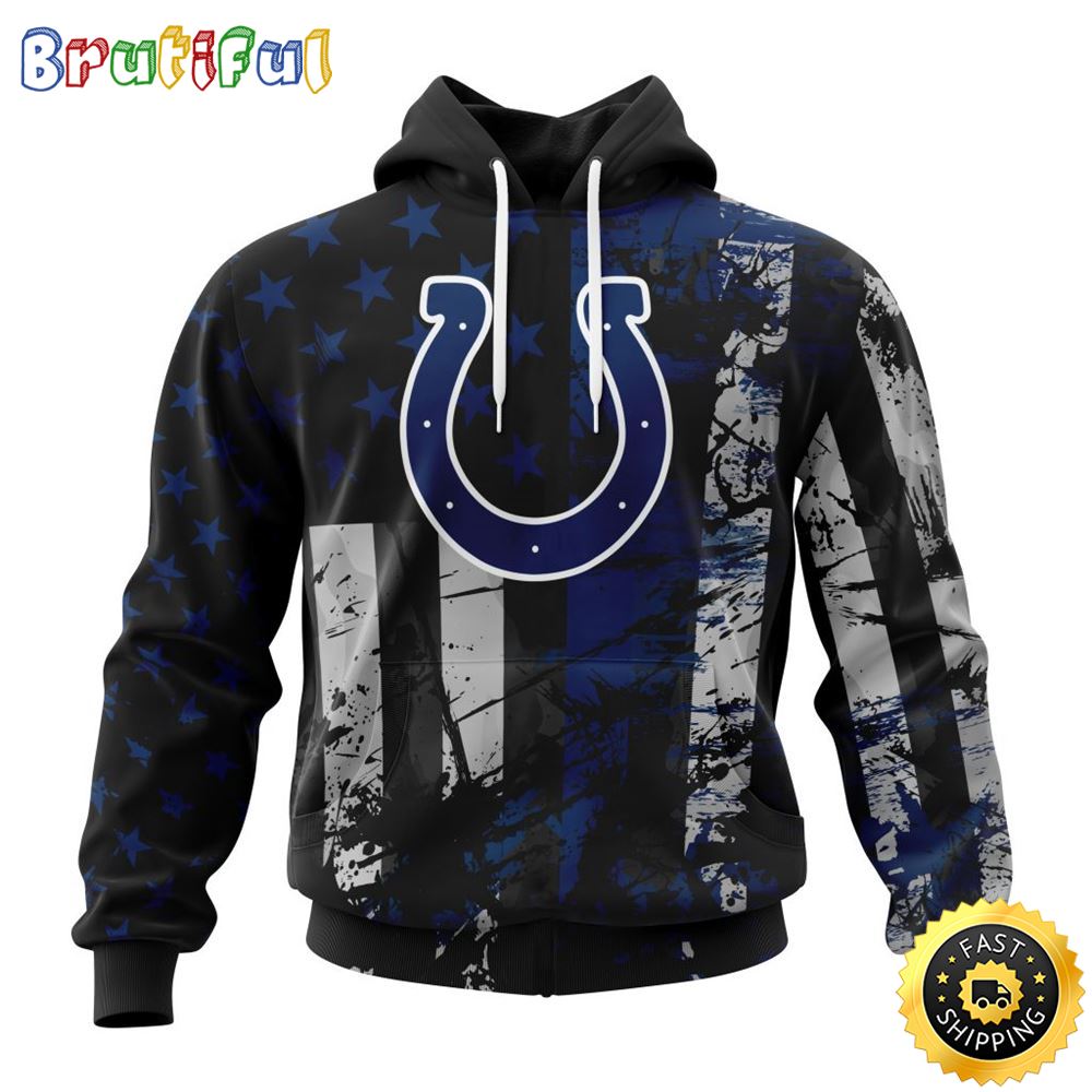 NFL Indianapolis Colts 3D Hoodie Classic Grunge American Flag Stylish Warmth For Fans