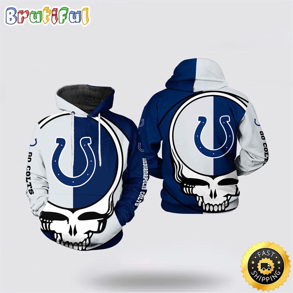 NFL Indianapolis Colts 3D Hoodie Printed Grateful Dead Show Team Pride