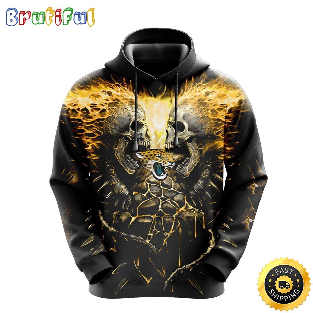 NFL Jacksonville Jaguars 3D Hoodie All Over Print Skull Game Day Essential