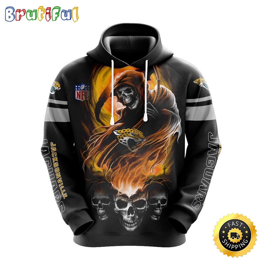 NFL Jacksonville Jaguars 3D Hoodie All Over Print Skull Stand Out In The Crowd