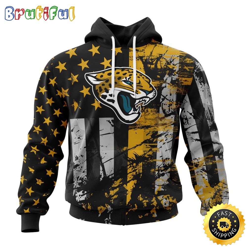 NFL Jacksonville Jaguars 3D Hoodie Classic Grunge American Flag Stylish Warmth For Fans