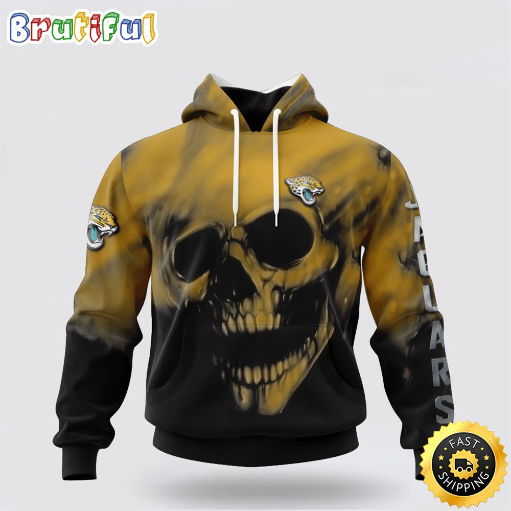 NFL Jacksonville Jaguars 3D Hoodie Printed Halloween Skull Custom Name And Number Show Team Pride