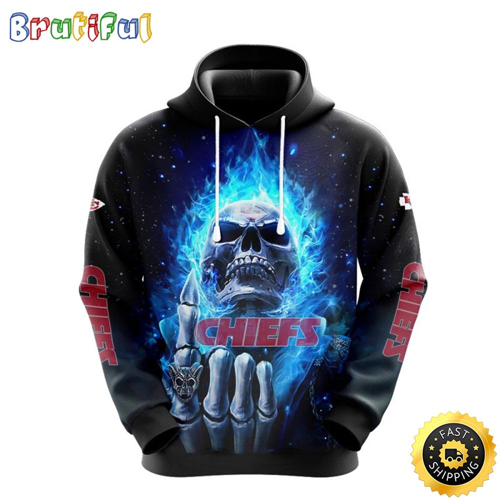 NFL Kansas City Chiefs 3D Hoodie All Over Print Skull Ultimate Fan Gear