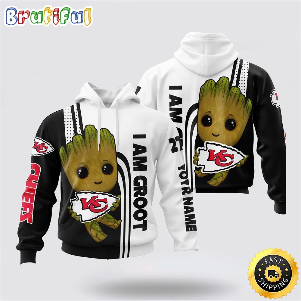 NFL Kansas City Chiefs 3D Hoodie Groot Score Big On Game Day