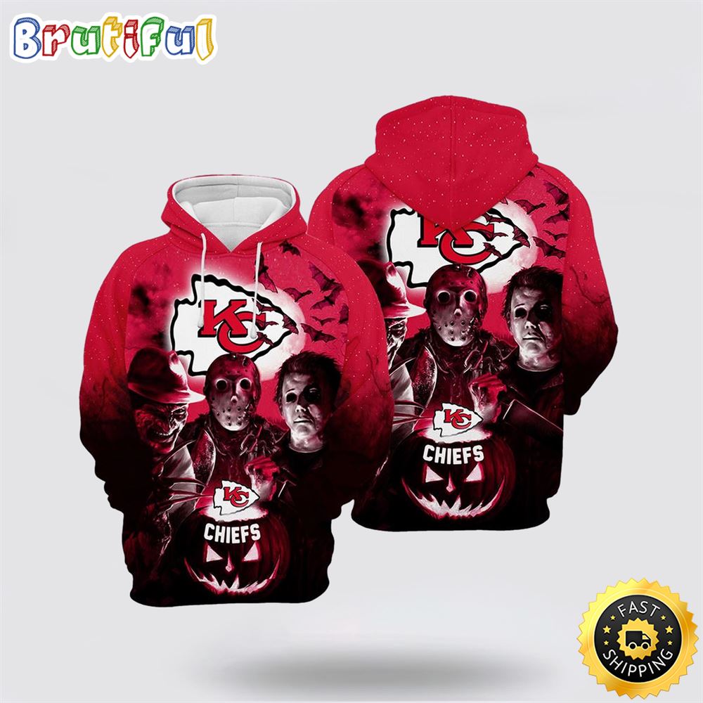 NFL Kansas City Chiefs All Over Print 3D Hoodie Horror New Full Gift For Football Fans