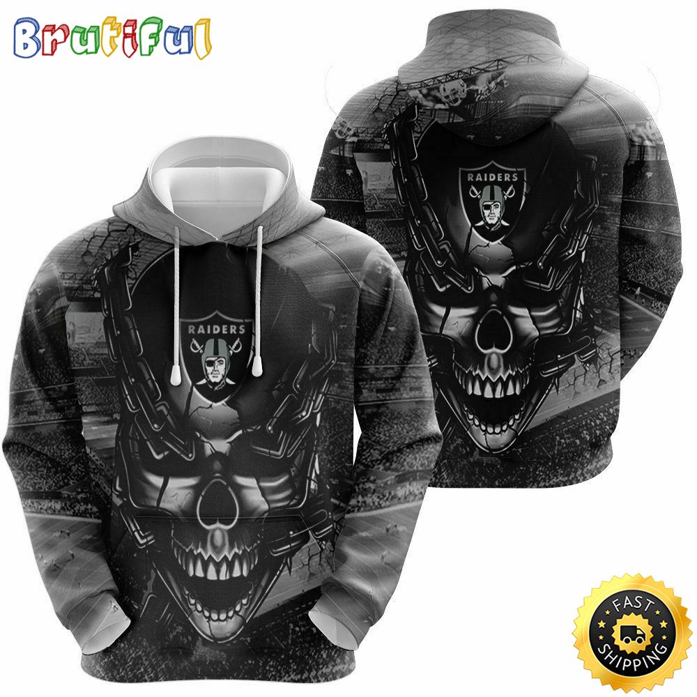 NFL Las Vegas Raiders 3D Hoodie All Over Print Shirts Skull Elevate Your Game Day Look