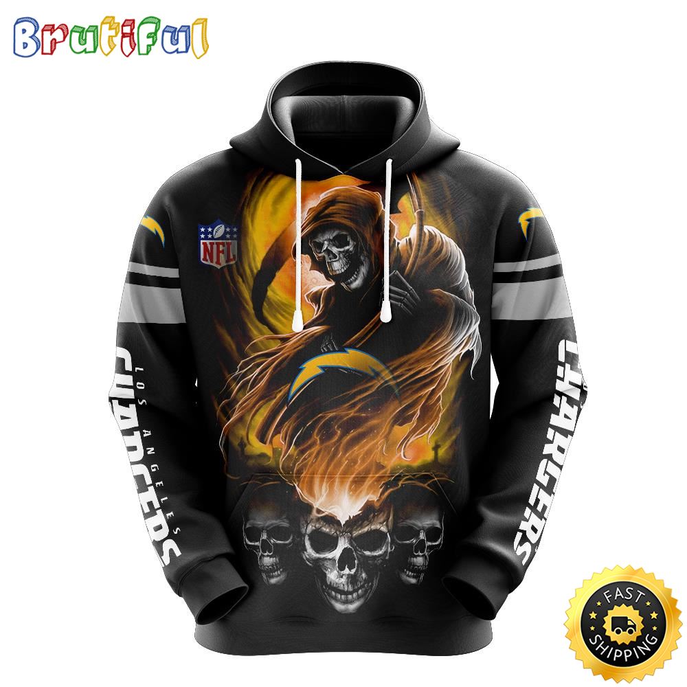 NFL Los Angeles Chargers 3D Hoodie All Over Print Skull Stay Cozy and Stylish