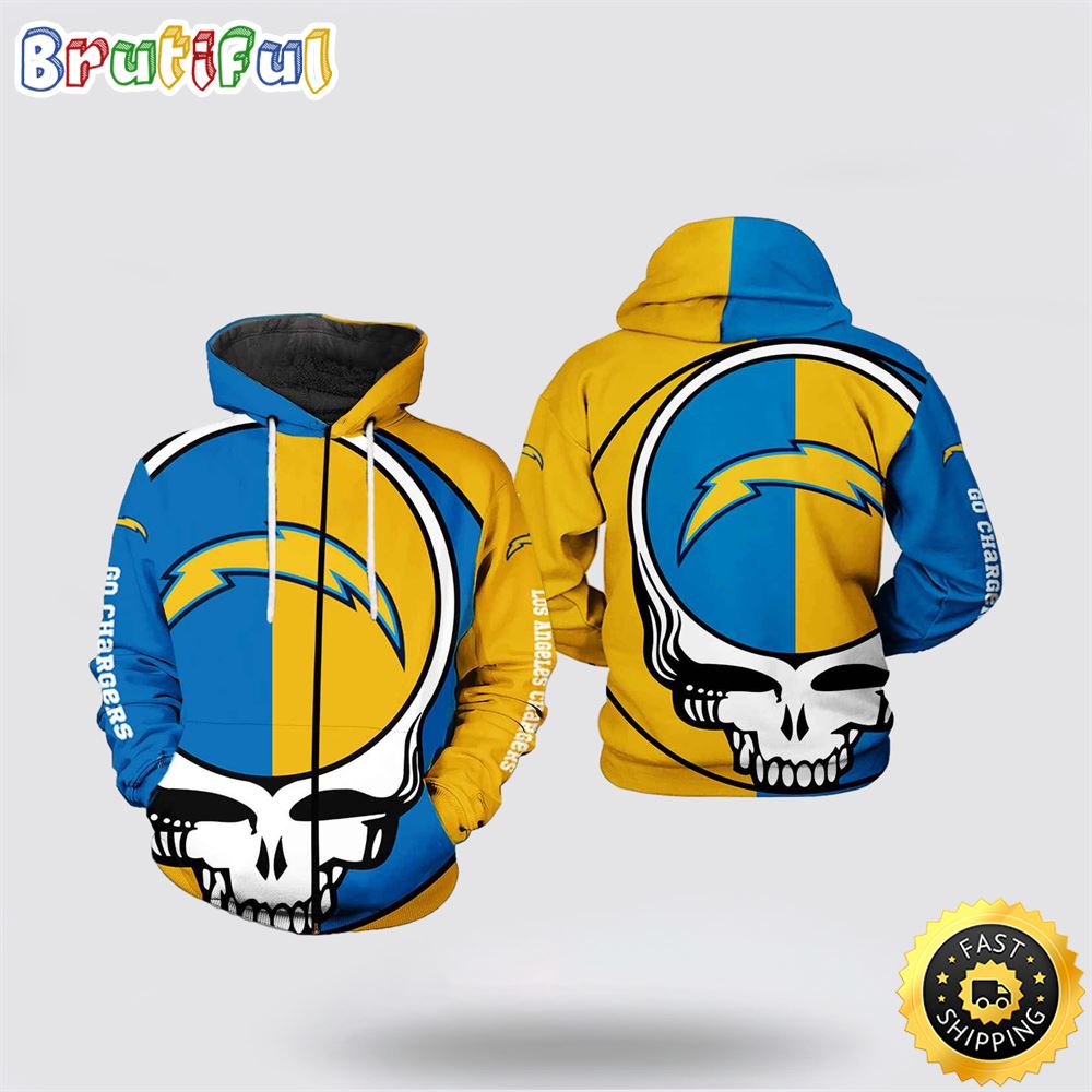 NFL Los Angeles Chargers 3D Hoodie Printed Grateful Dead Show Team Pride