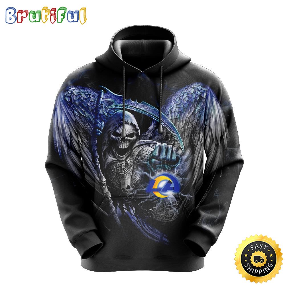 NFL Los Angeles Rams 3D Hoodie All Over Print Skull Show Your Team Spirit