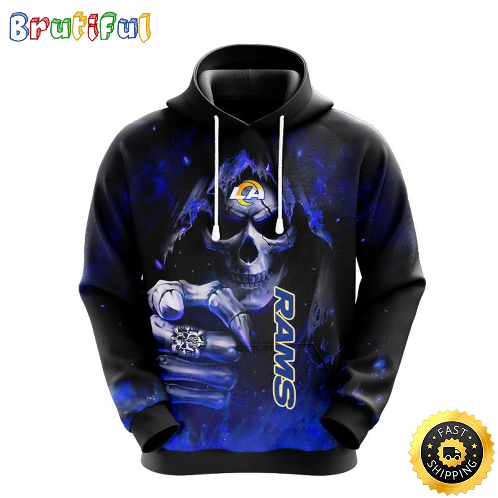 NFL Los Angeles Rams 3D Hoodie All Over Print Skull Stand Out In The Crowd