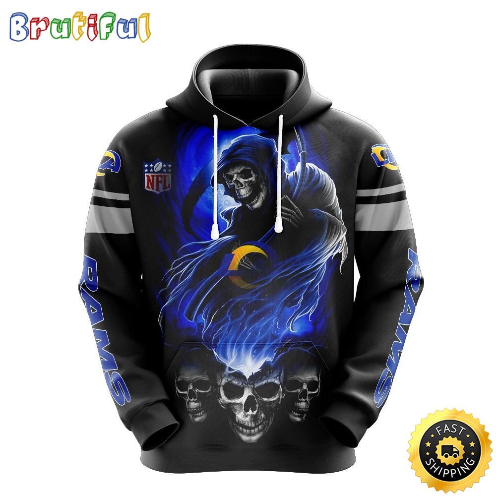 NFL Los Angeles Rams 3D Hoodie All Over Print Skull Ultimate Fan Gear